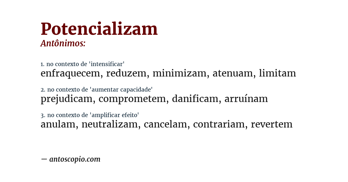 Antônimo de potencializam