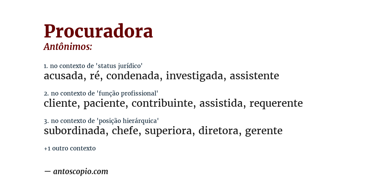 Antônimo de procuradora