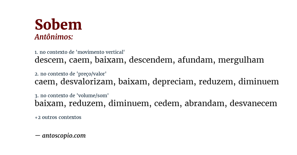 Antônimo de sobem