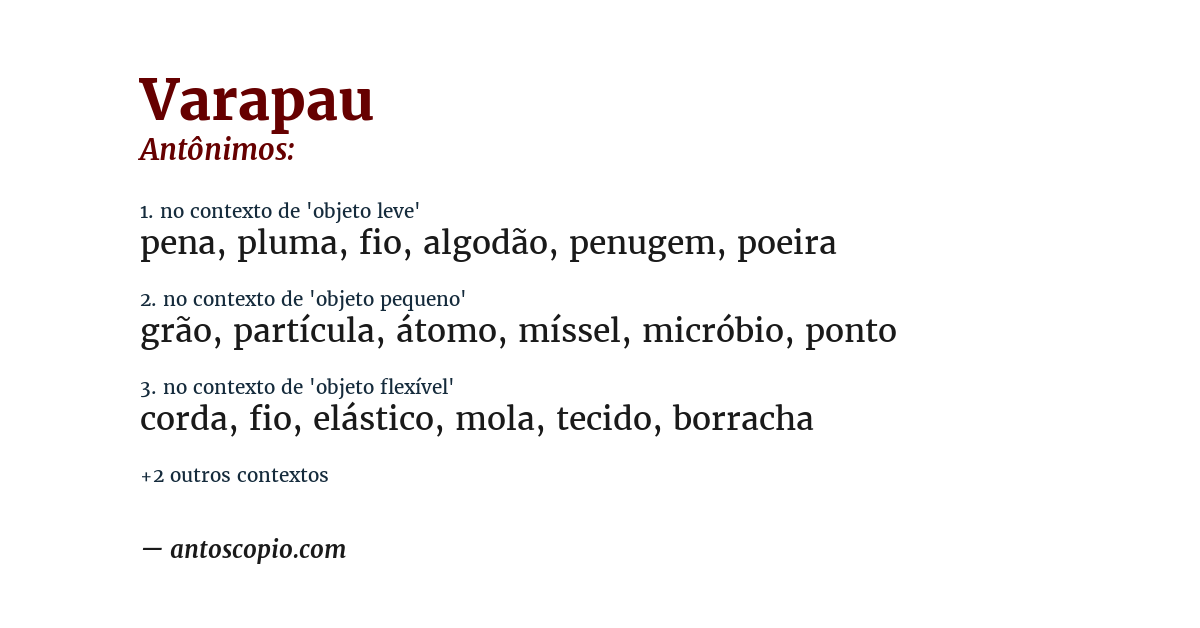 Antônimo de varapau