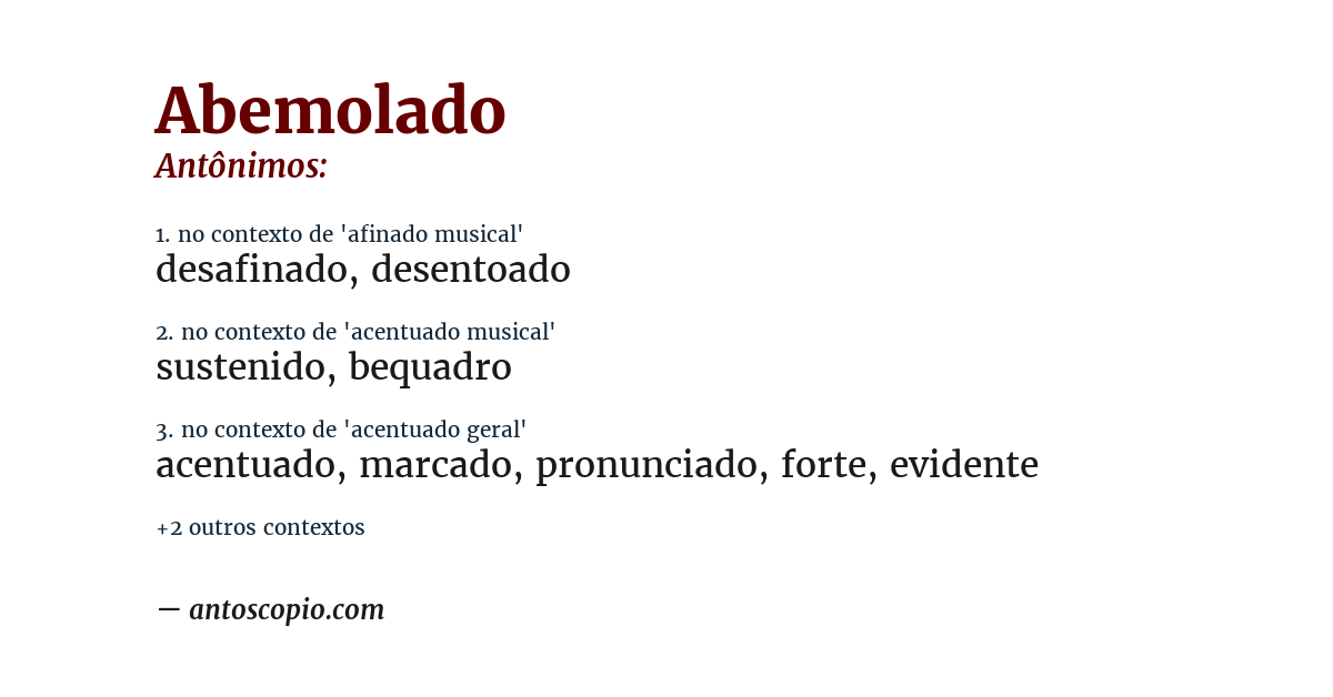 Antônimo de abemolado