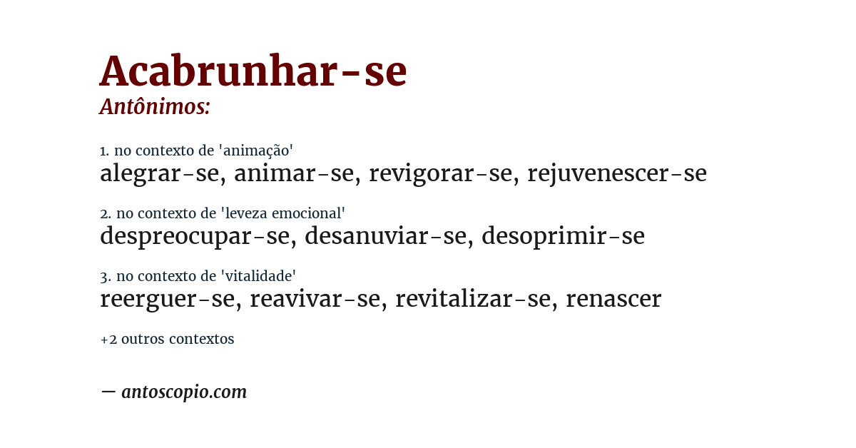 Antônimo de acabrunhar-se