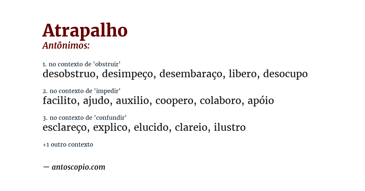 Antônimo de atrapalho