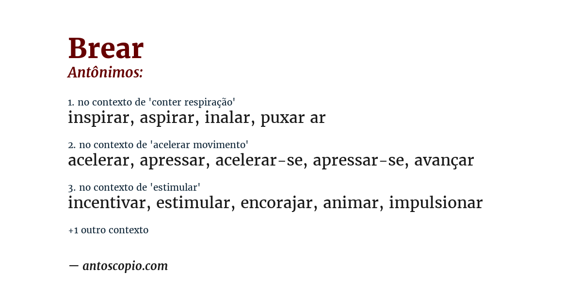 Antônimo de brear