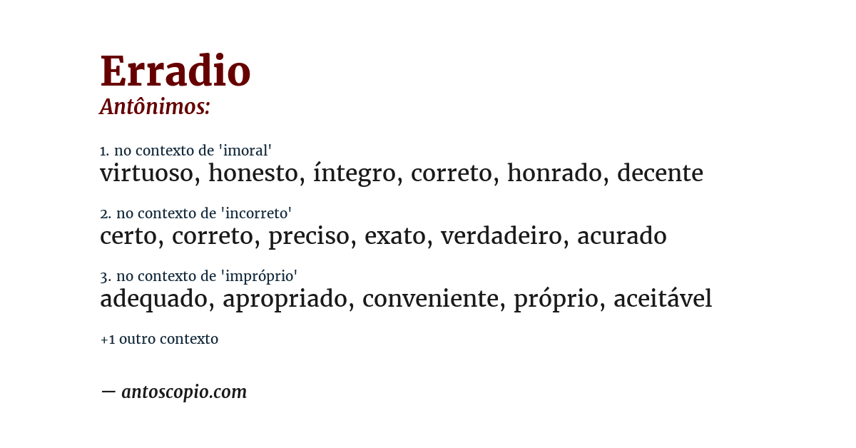 Antônimo de erradio