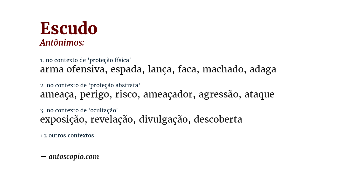 Antônimo de escudo
