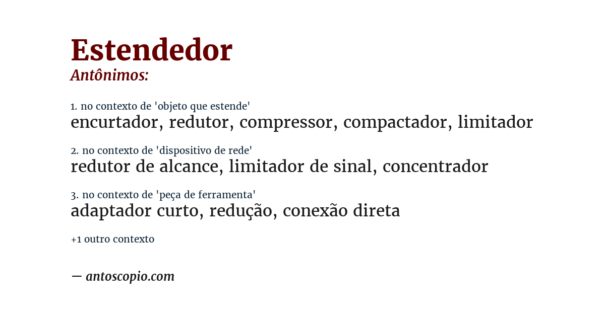 Antônimo de estendedor