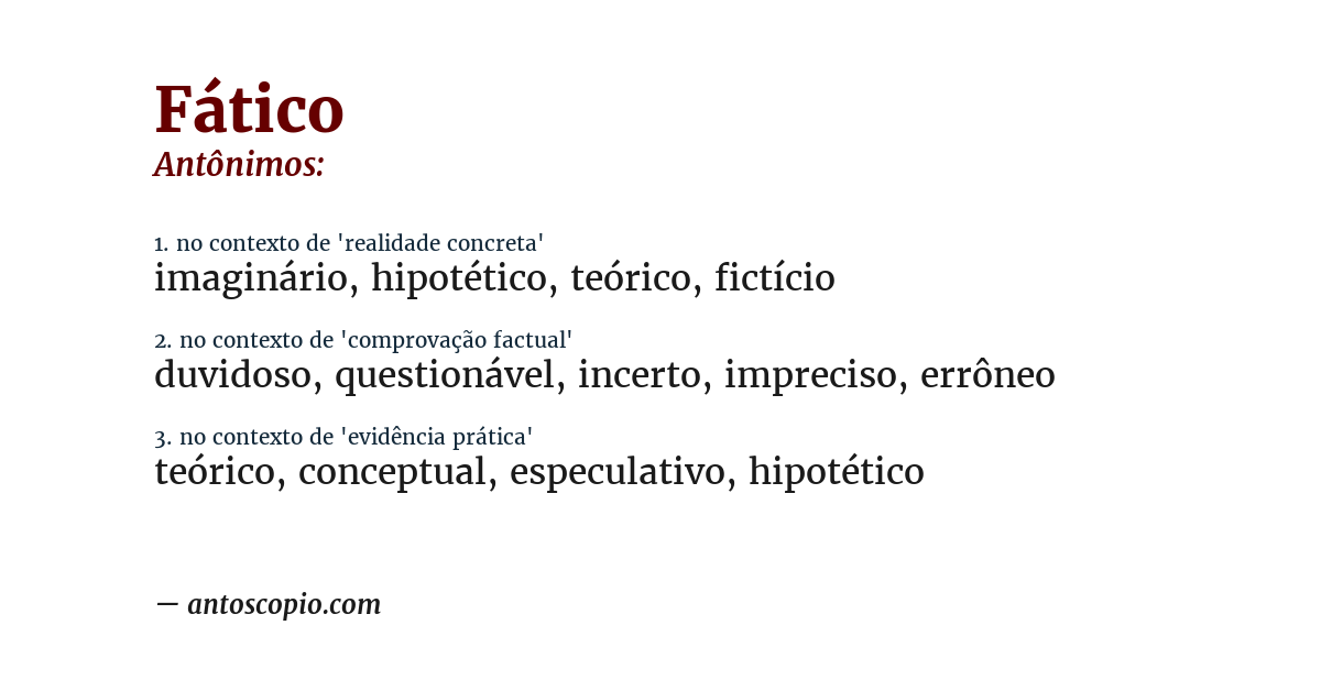 Antônimo de fático