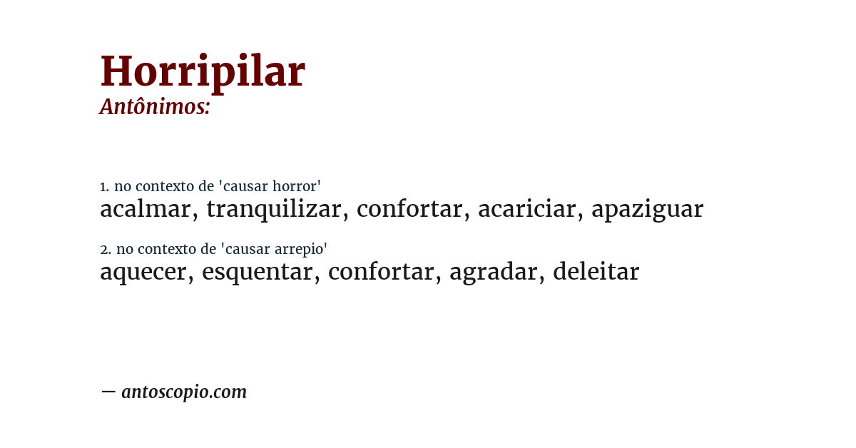 Antônimo de horripilar