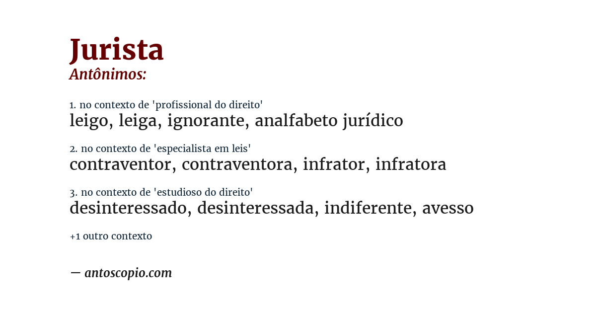 Antônimo de jurista