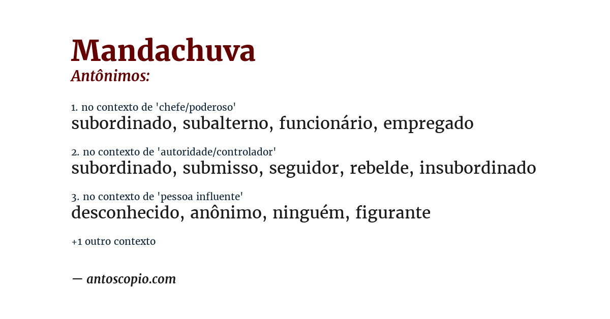 Antônimo de mandachuva
