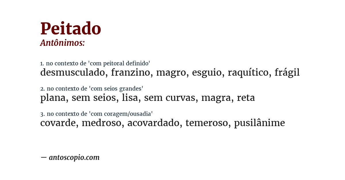 Antônimo de peitado