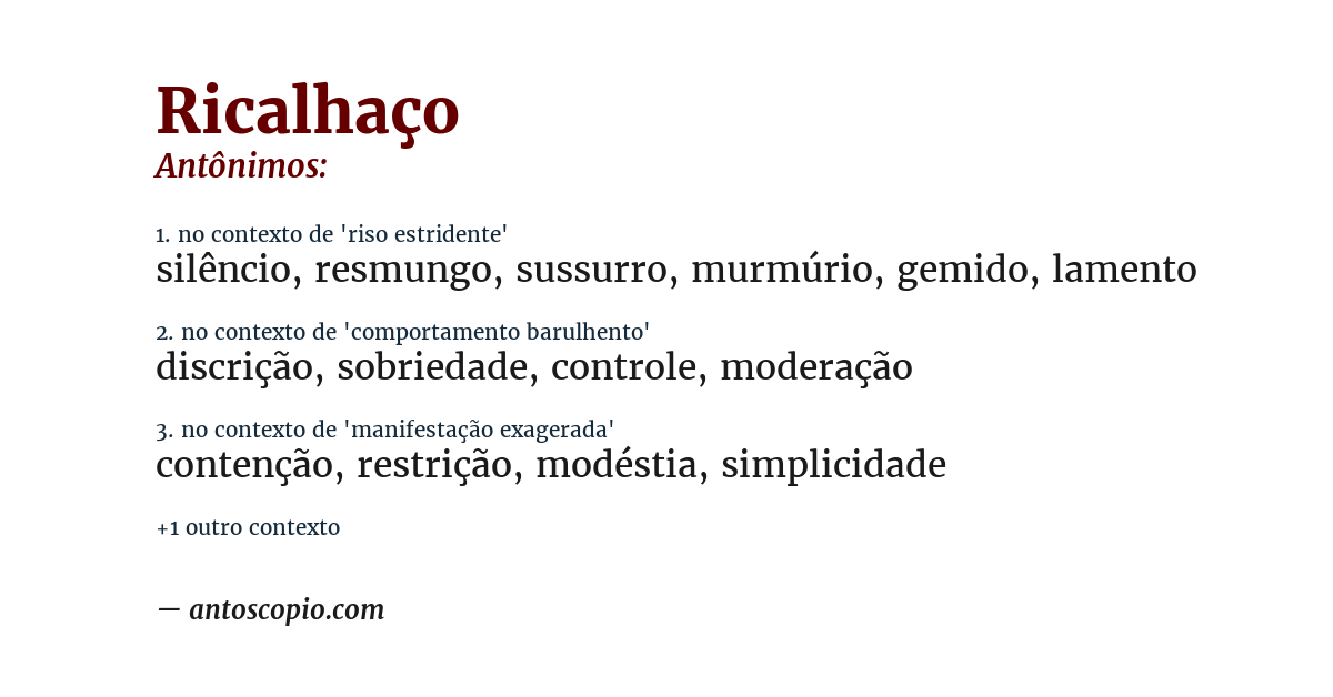 Antônimo de ricalhaço