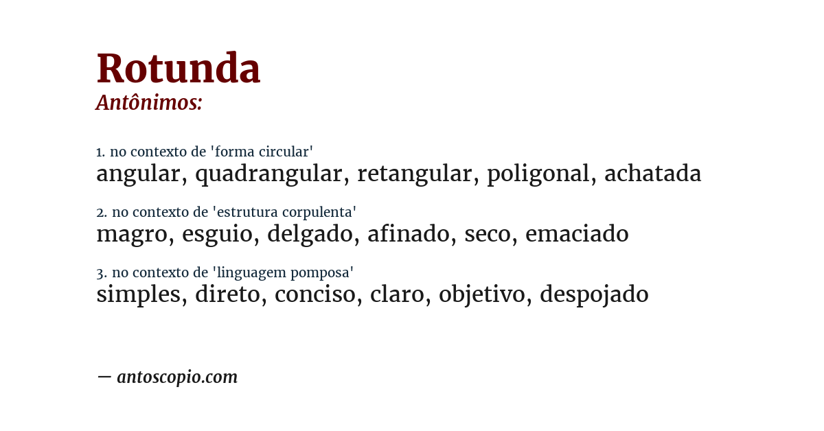 Antônimo de rotunda