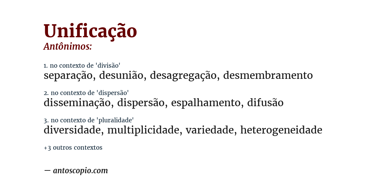Antônimo de unificação