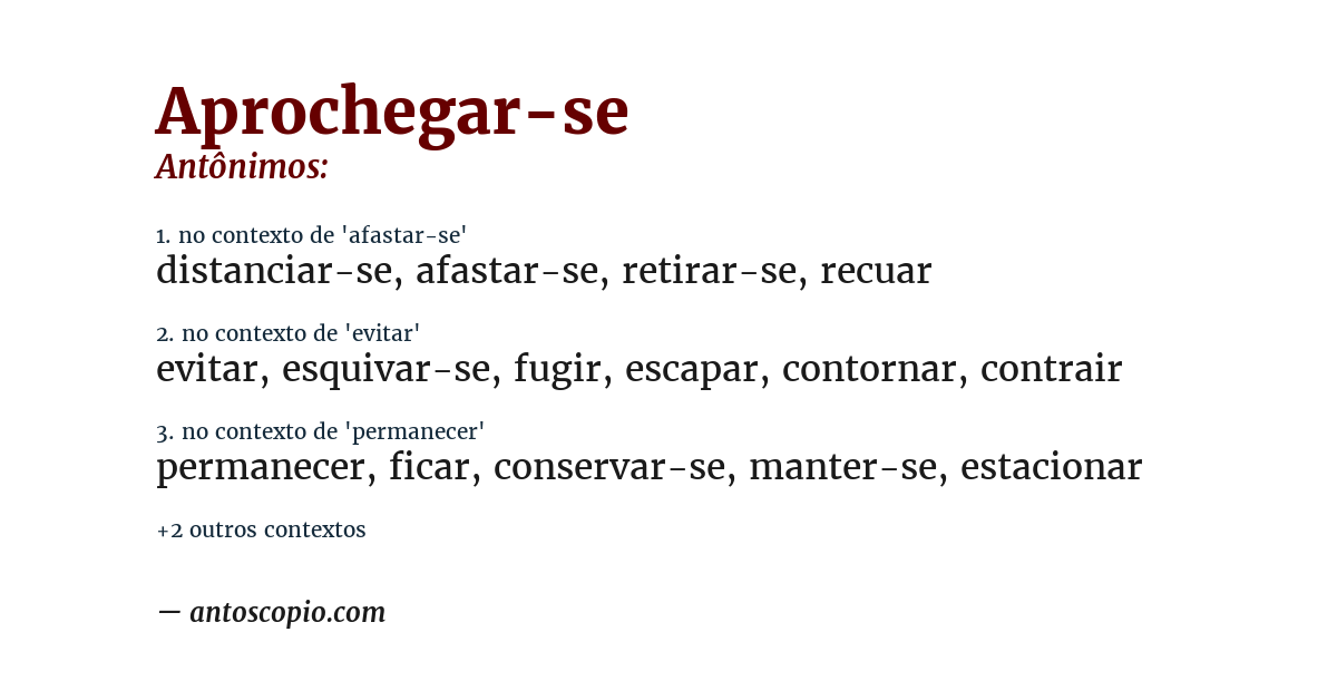 Antônimo de aprochegar-se