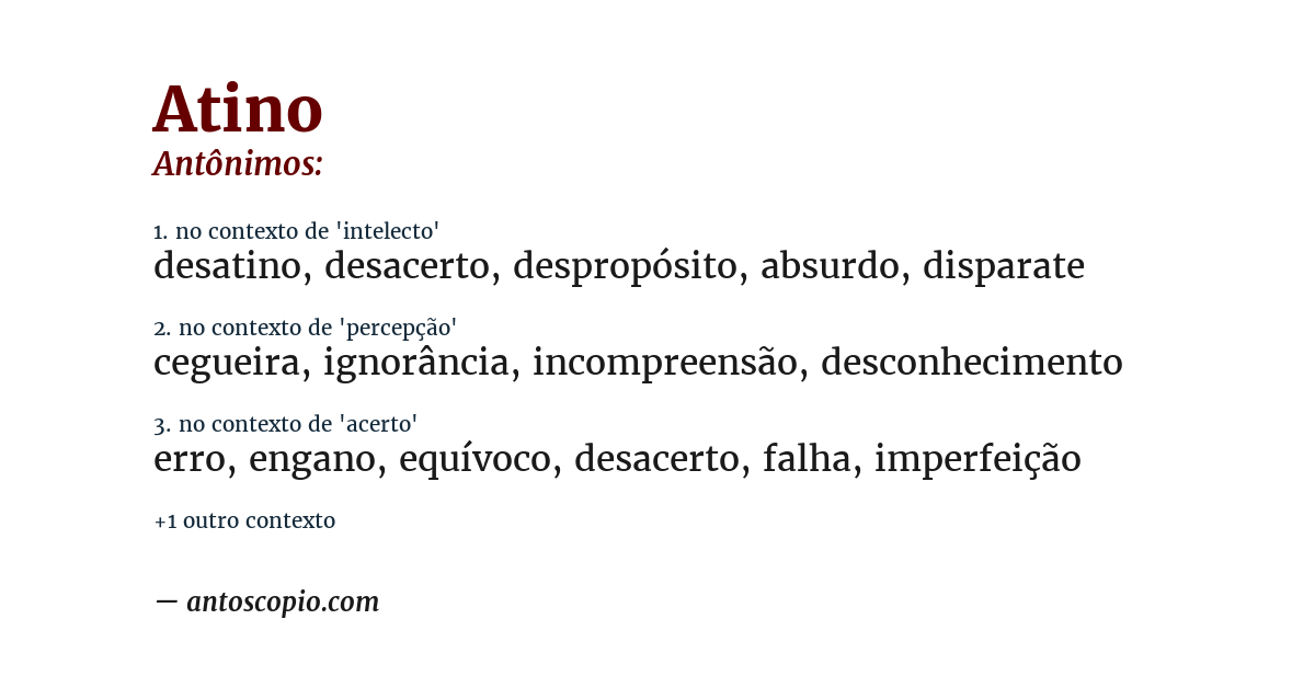 Antônimo de atino