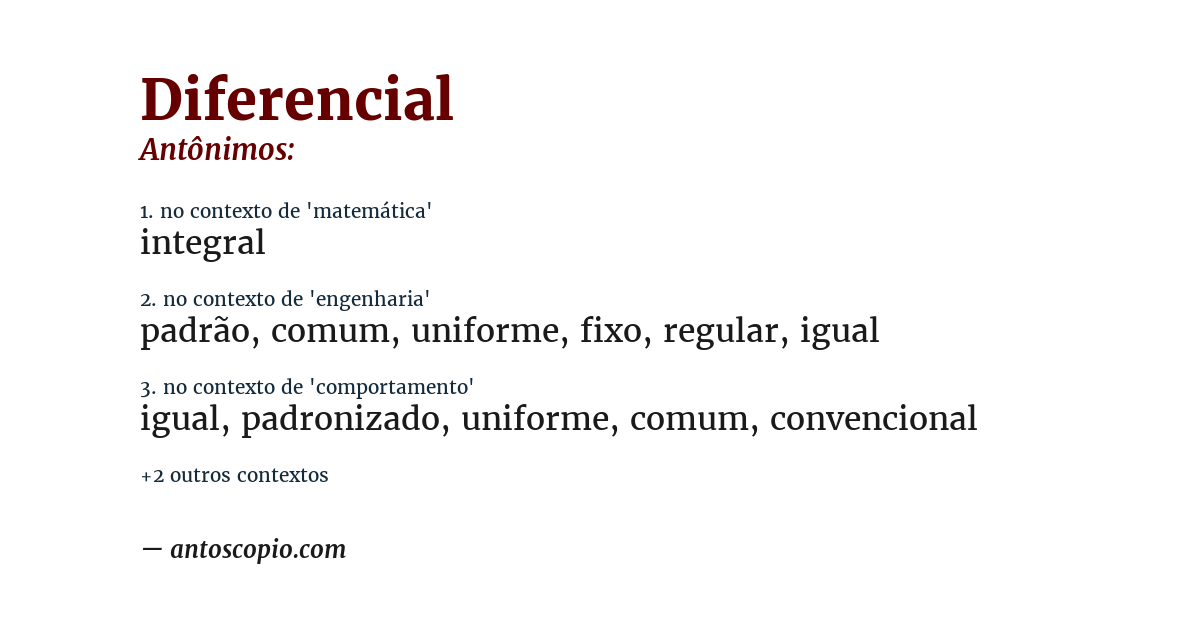 Antônimo de diferencial