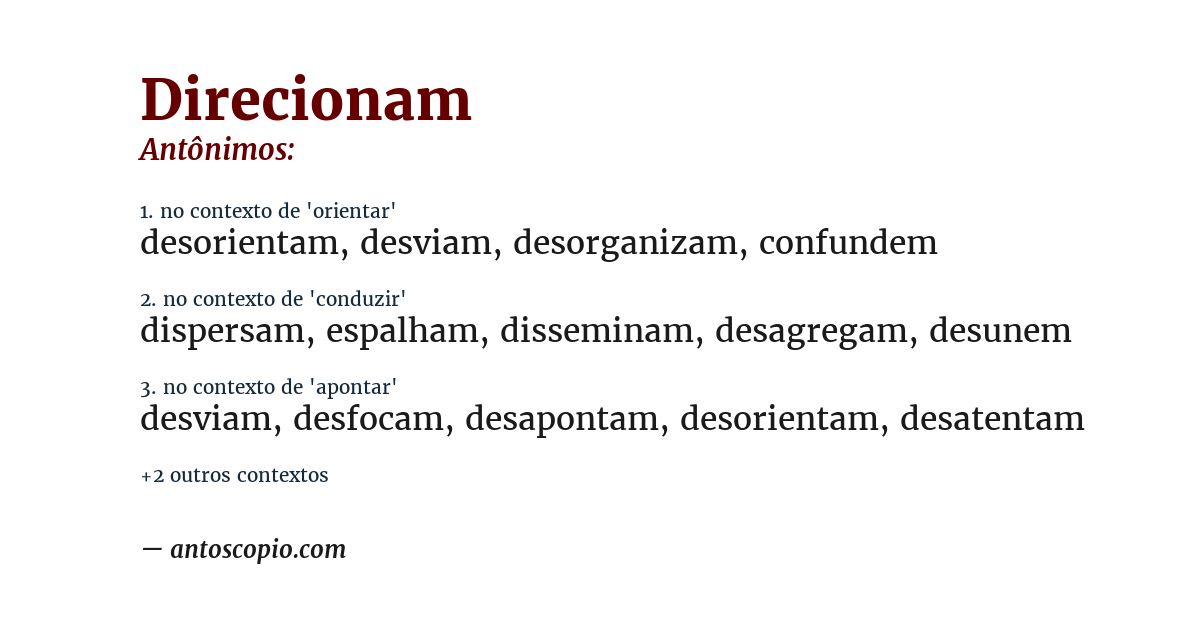 Antônimo de direcionam