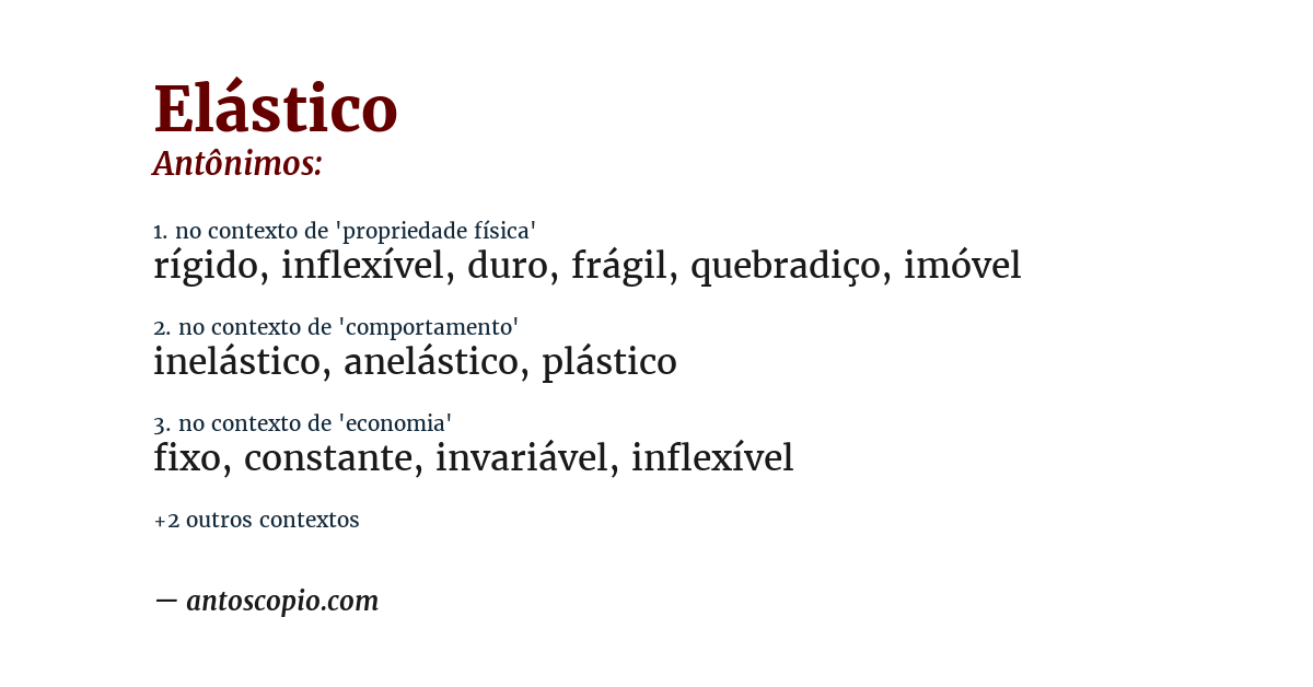 Antônimo de elástico