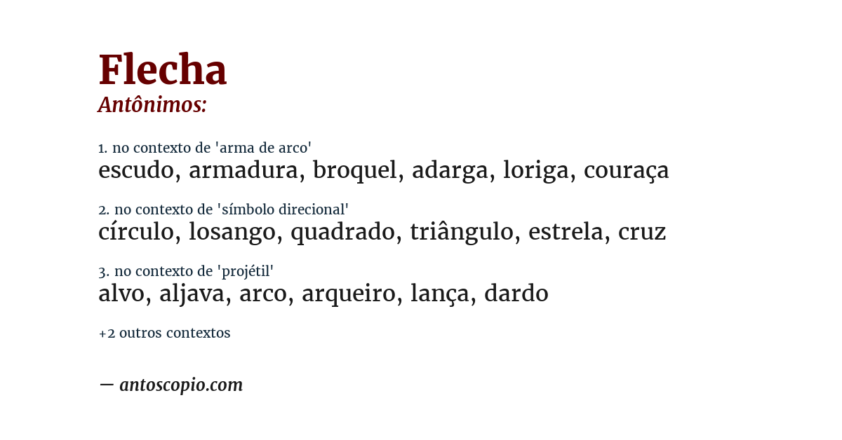 Antônimo de flecha