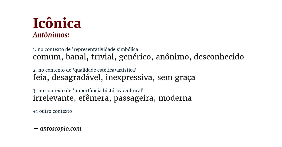 Antônimo de icônica