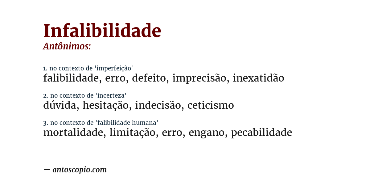 Antônimo de infalibilidade