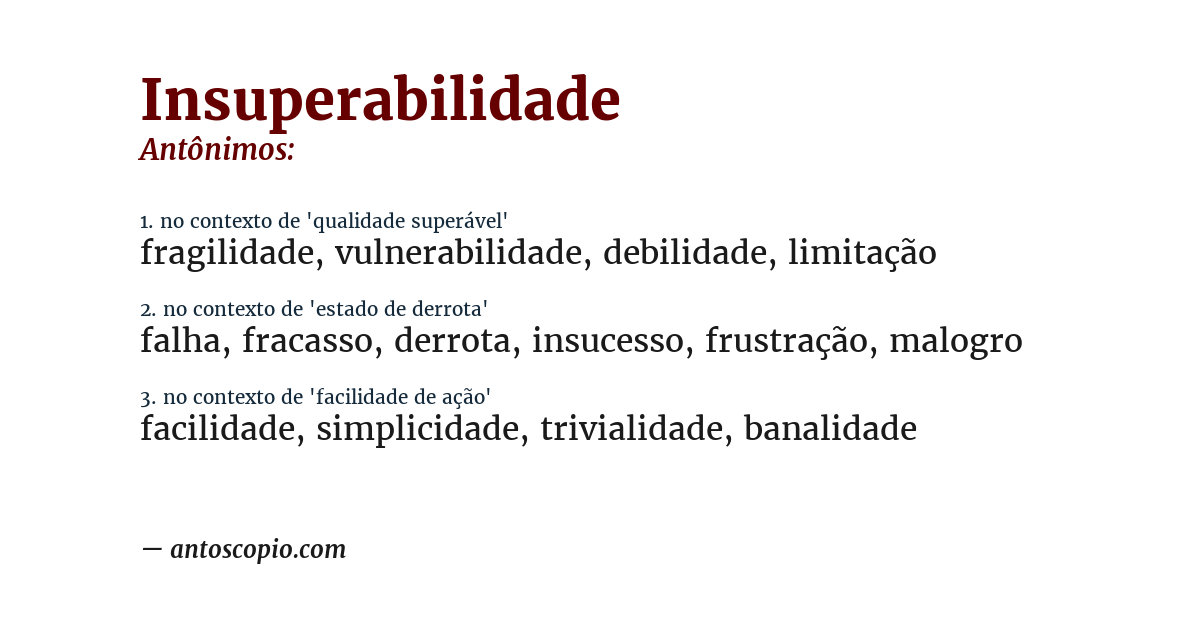 Antônimo de insuperabilidade