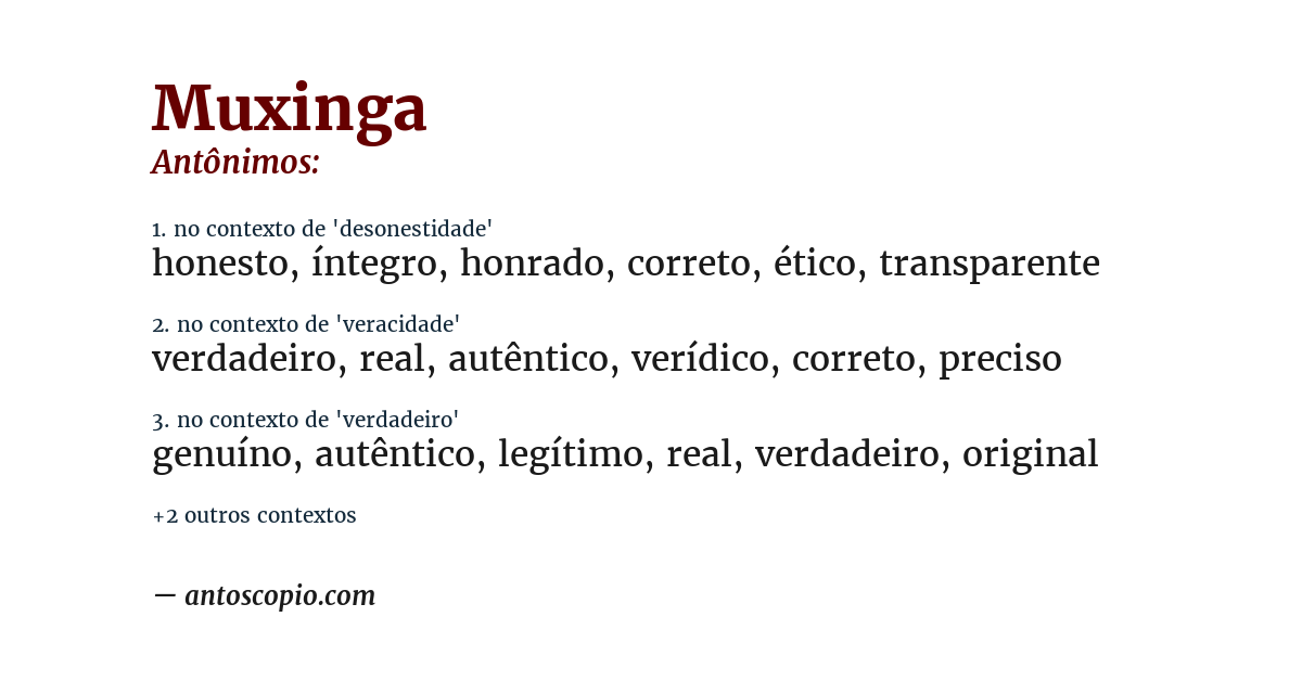 Antônimo de muxinga