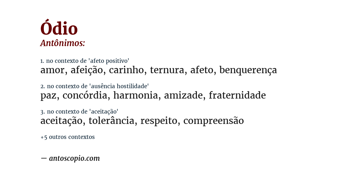 Antônimo de ódio