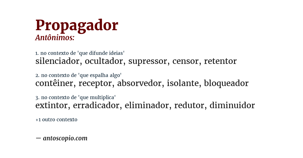 Antônimo de propagador