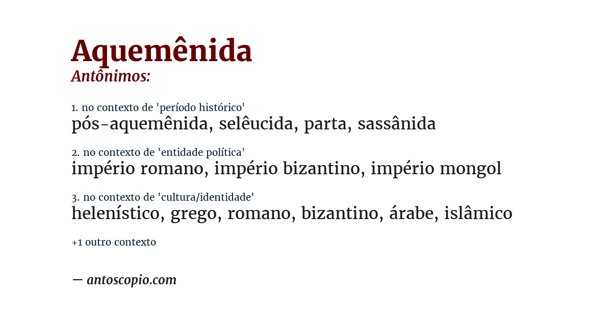 Antônimo de aquemênida