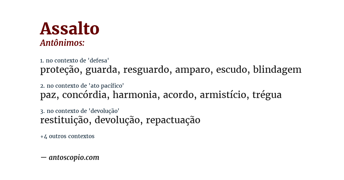 Antônimo de assalto