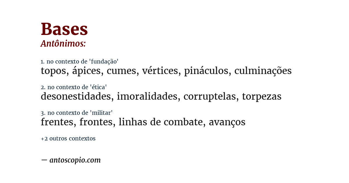 Antônimo de bases