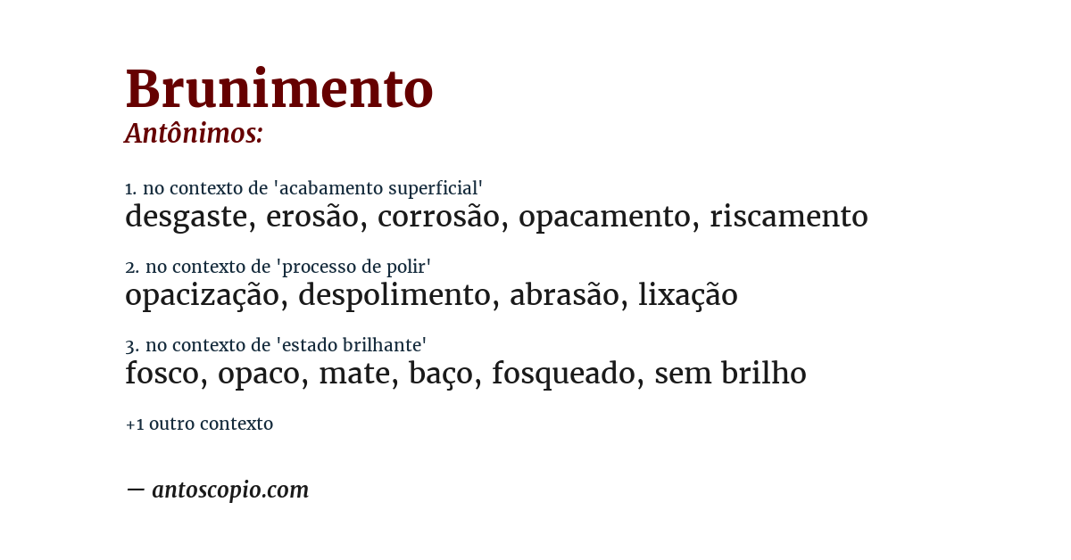 Antônimo de brunimento