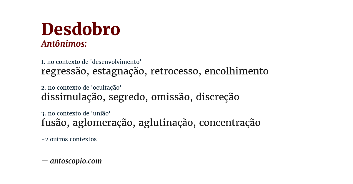 Antônimo de desdobro