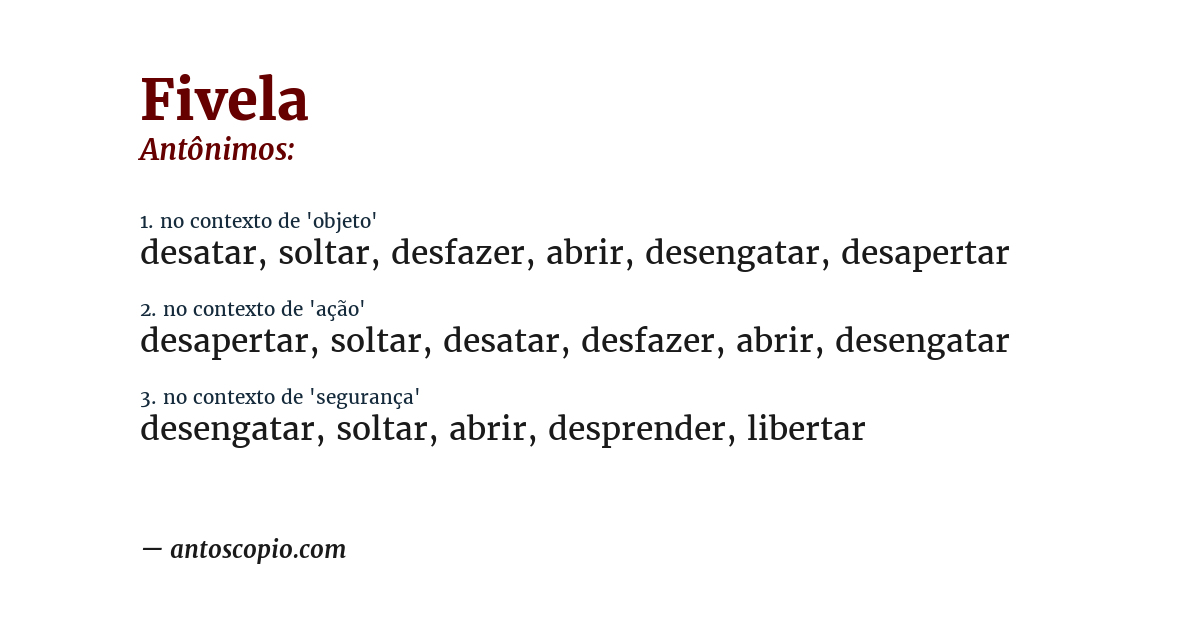 Antônimo de fivela