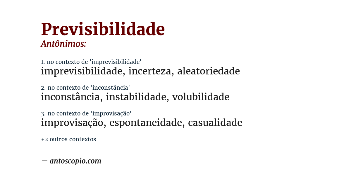 Antônimo de previsibilidade