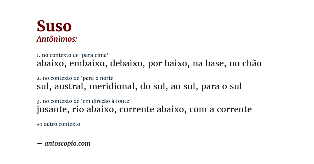 Antônimo de suso