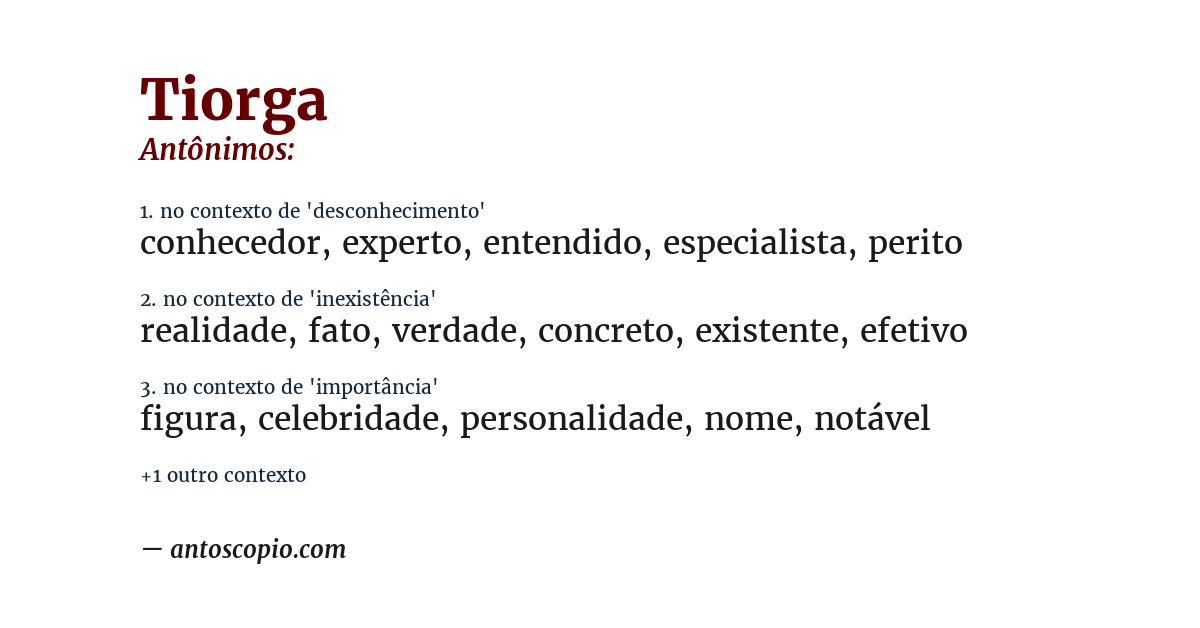 Antônimo de tiorga