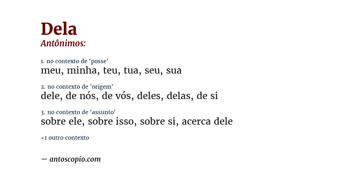 Antônimo de dela