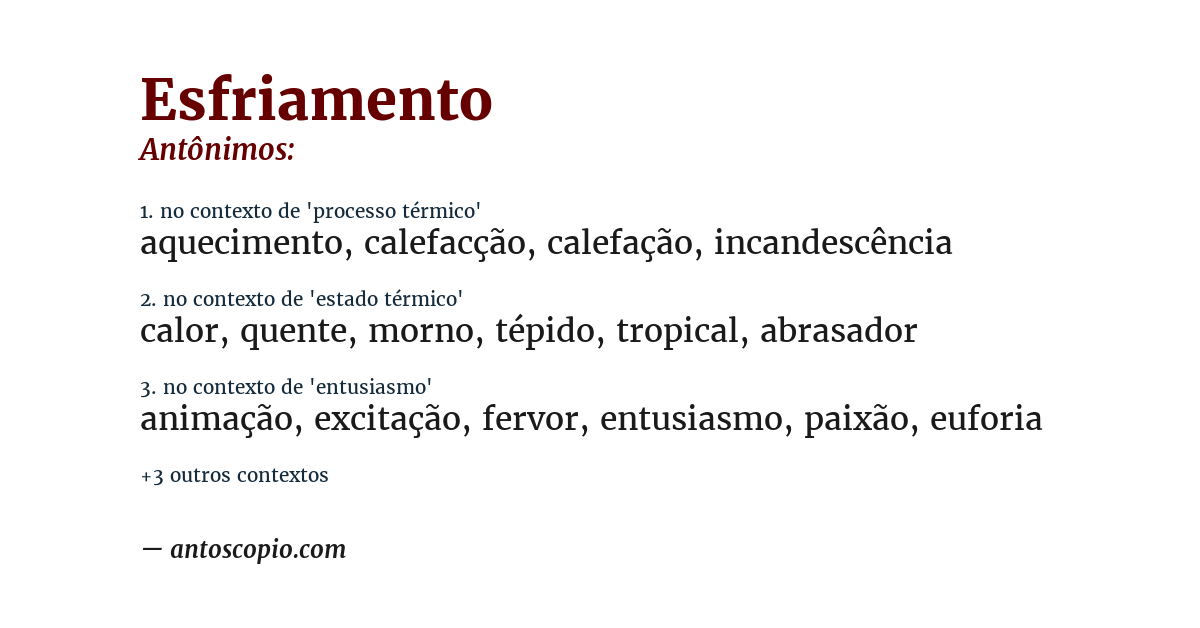 Antônimo de esfriamento