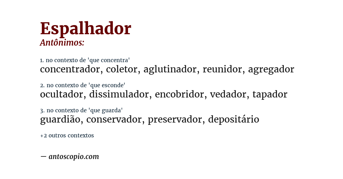 Antônimo de espalhador