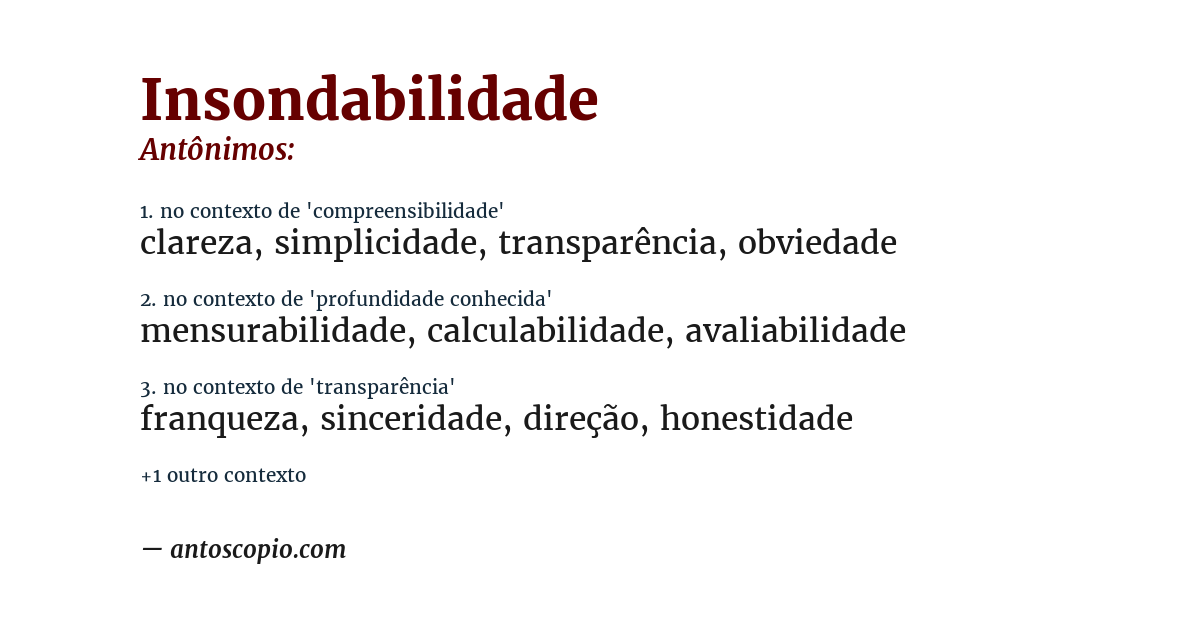 Antônimo de insondabilidade