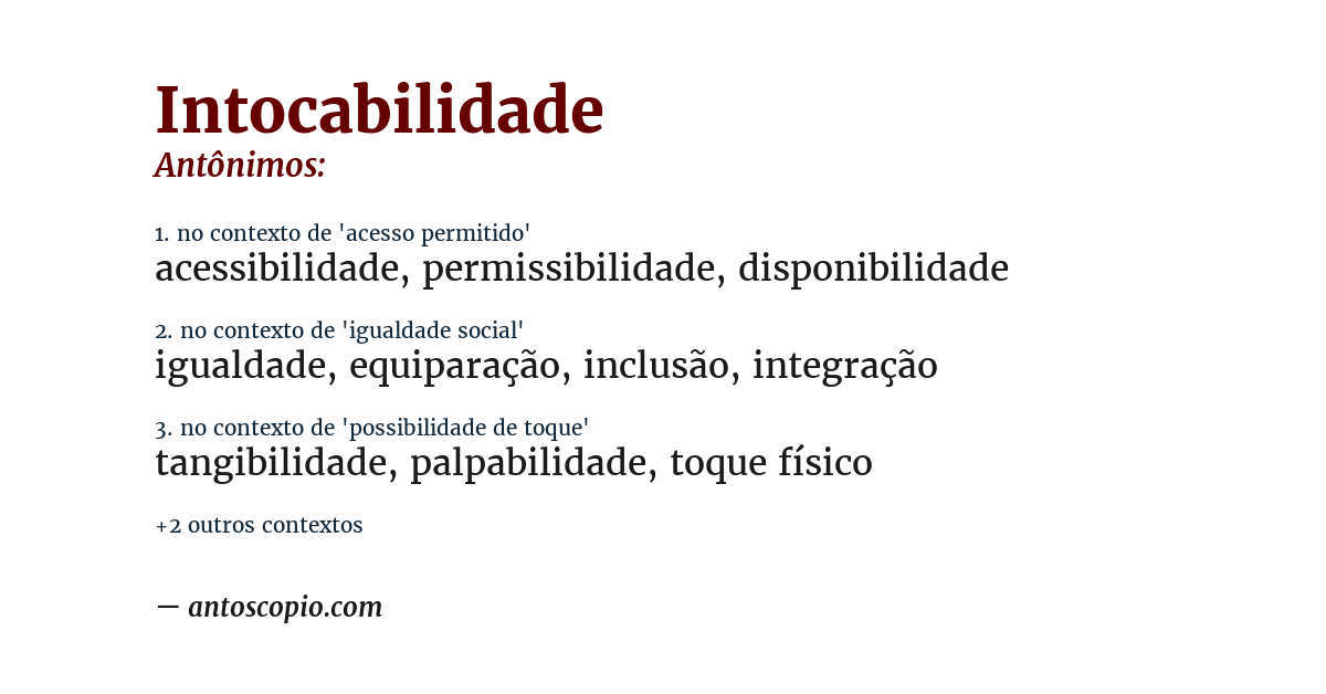 Antônimo de intocabilidade