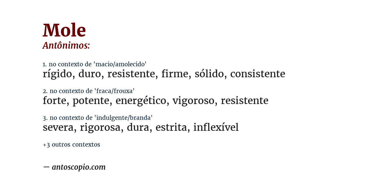 Antônimo de mole