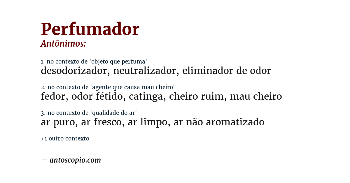 Antônimo de perfumador