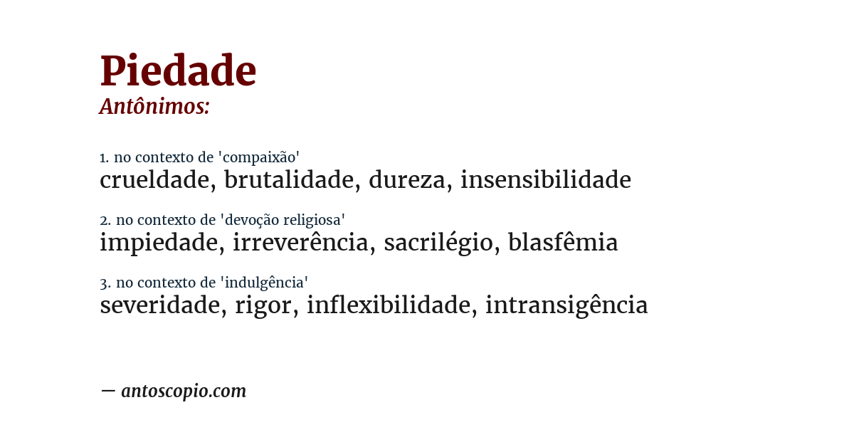 Antônimo de piedade