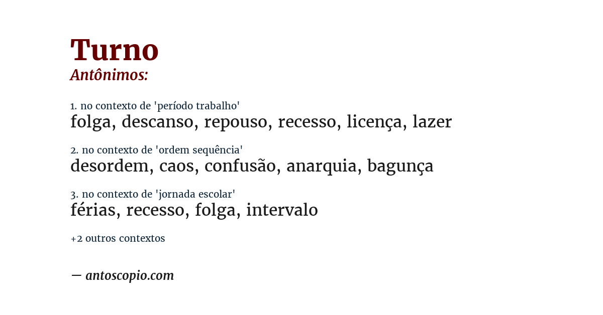 Antônimo de turno