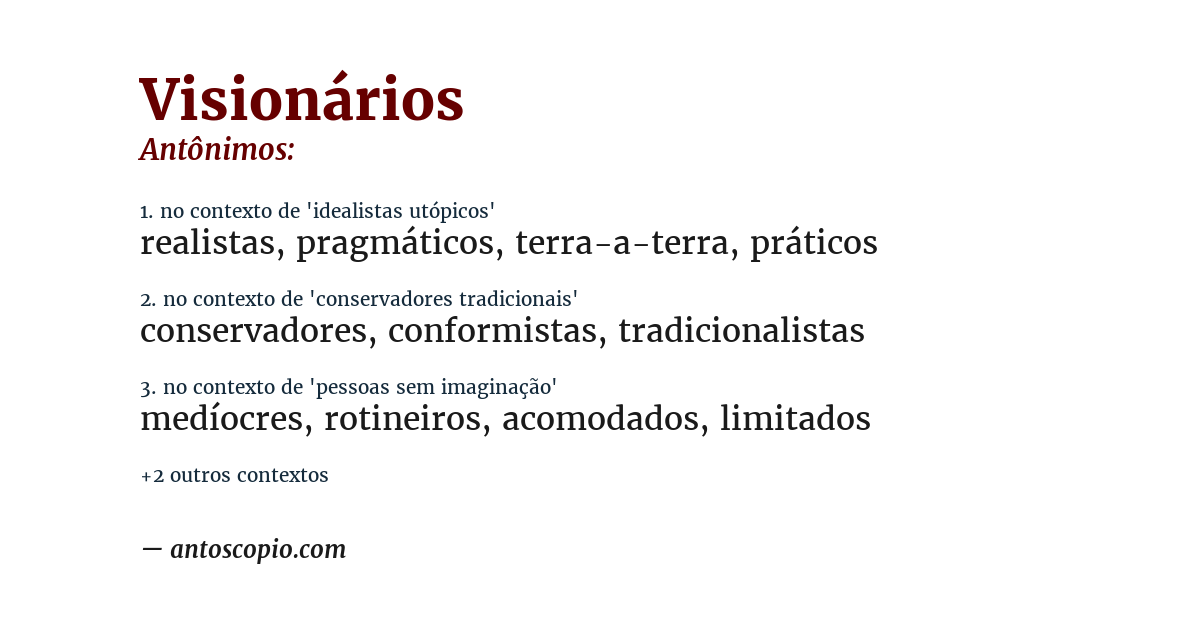 Antônimo de visionários